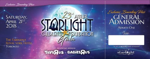 Starlight Childrens Foundation Annual Gala General Ticket Front